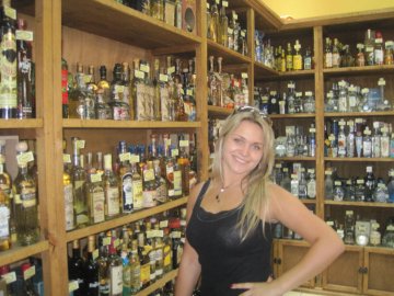 Girl at a tequila store